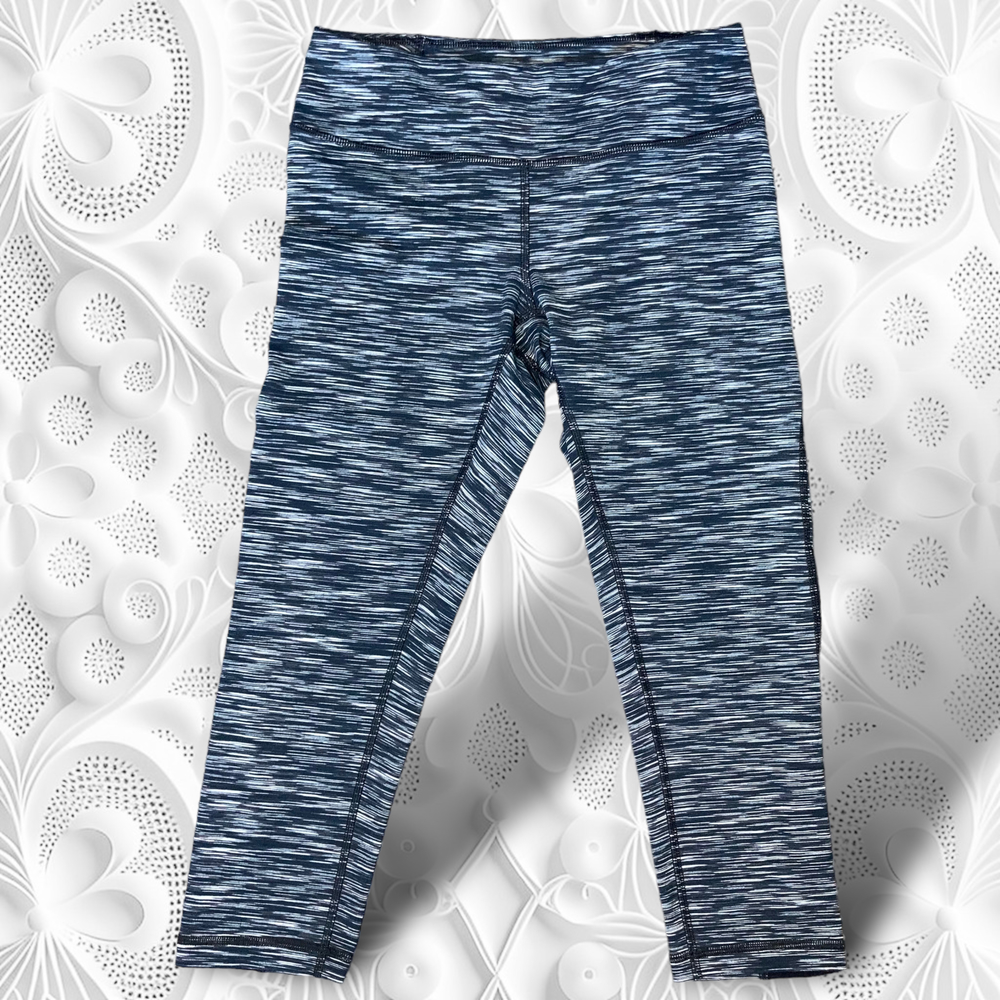 Zella Black Space-Dye Active Cropped Legging Size S